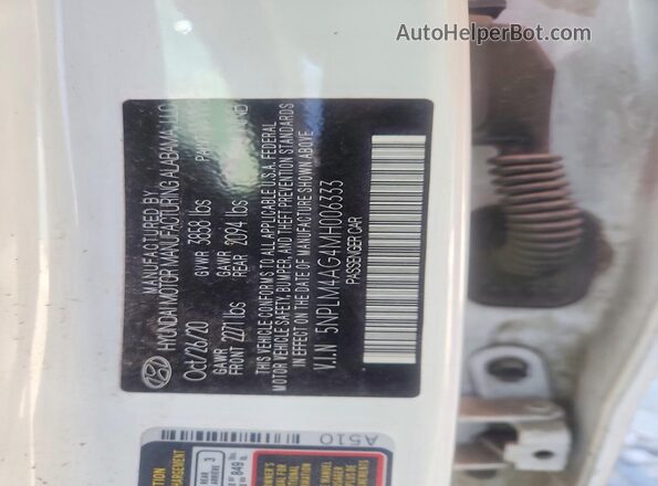 5NPLM4AG4MH006333 2021 HYUNDAI ELANTRA Белый Вид подкапотного пространства