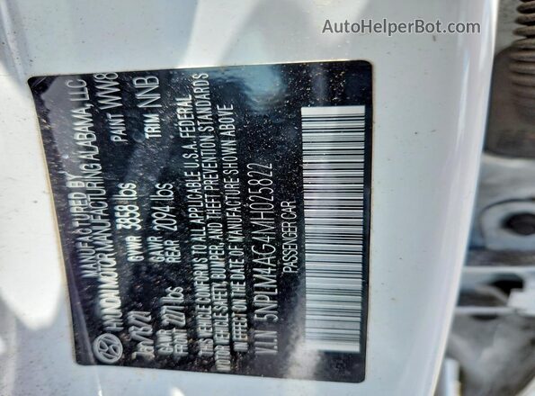 5NPLM4AG4MH025822 2021 HYUNDAI ELANTRA White Շարժիչի բաժամունքի տեսք