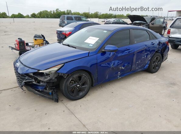 5NPLM4AG8MH023698 2021 HYUNDAI ELANTRA Синий Передняя левая четверть