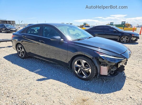 5NPLP4AG9MH026214 2021 HYUNDAI ELANTRA Черный Передняя правая четверть