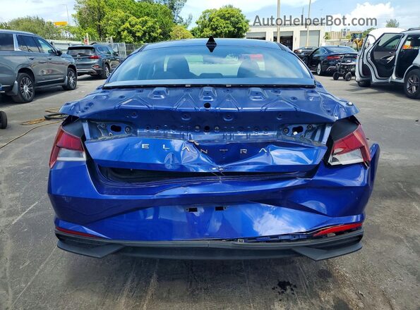 5NPLS4AG4MH019654 2021 HYUNDAI ELANTRA Blue უკანა ხედი