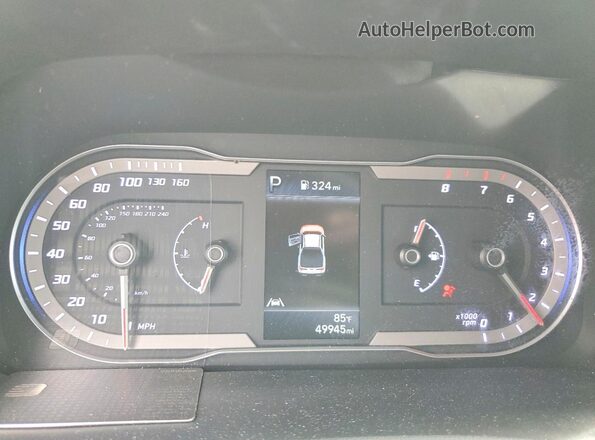 5NTJA4AE4NH018807 2022 HYUNDAI SANTA Teal ხელსაწყოთა პანელის ხედი