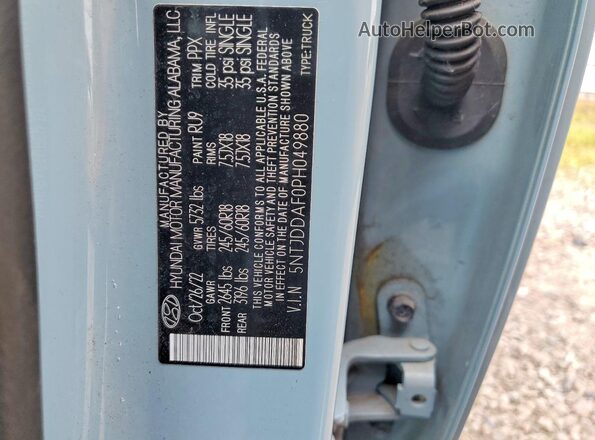 5NTJDDAF0PH049880 2023 HYUNDAI SANTA Blue Engine compartment view