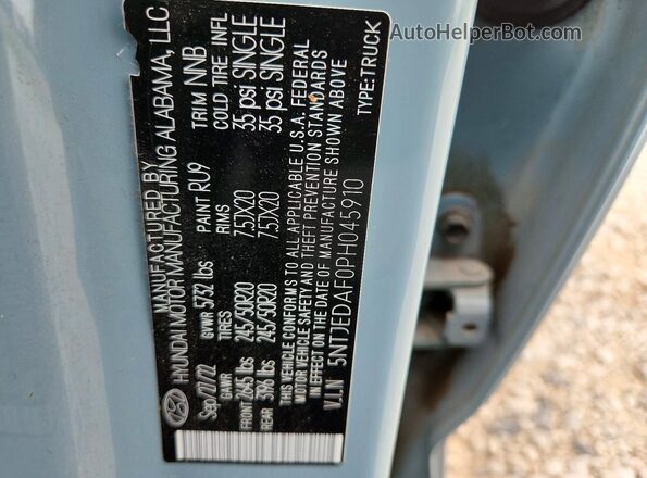 5NTJEDAF0PH045910 2023 HYUNDAI SANTA Gray ძრავის განყოფილების ხედი