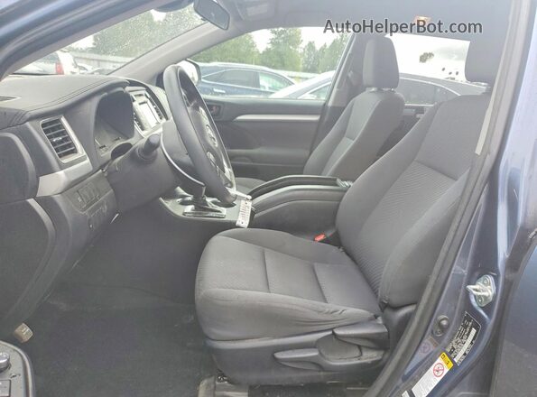 5TDBGRFH4JS042935 2018 TOYOTA HIGHLANDER Blue წინა სალონის ხედი