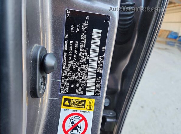 5TDBGRFHXHS030606 2017 TOYOTA HIGHLANDER Gray Widok naklejki z numerem VIN