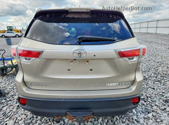 5TDBKRFH0GS343113 2016 TOYOTA HIGHLANDER Tan Vista trasera