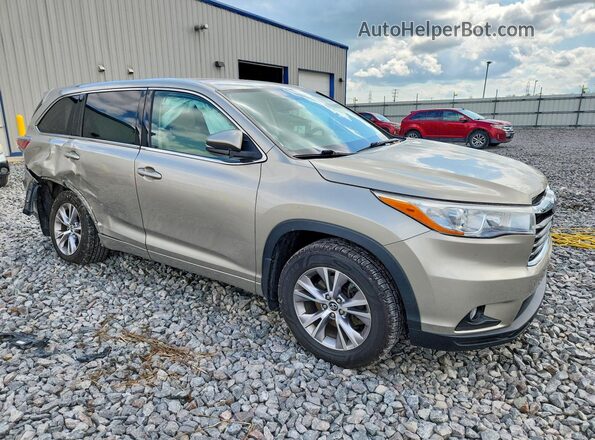 5TDBKRFH0GS343113 2016 TOYOTA HIGHLANDER Tan Delantero derecho