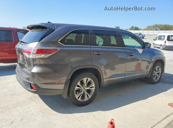 5TDBKRFH4GS324757 2016 TOYOTA HIGHLANDER Gray უკანა მარჯვენა