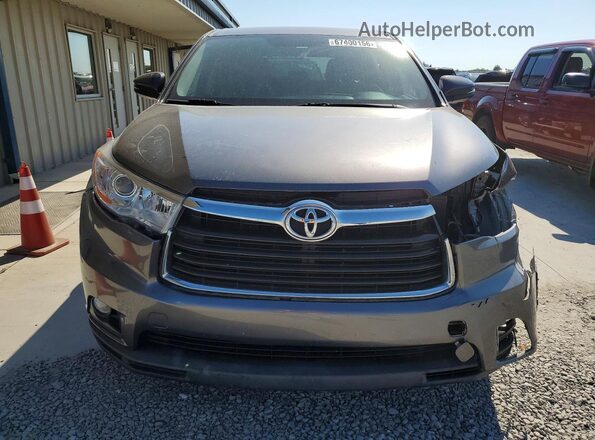 5TDBKRFH4GS324757 2016 TOYOTA HIGHLANDER Gray წინა ხედი