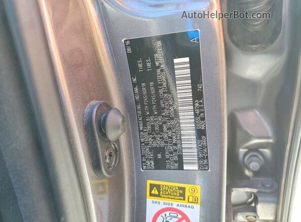 5TDBKRFH4GS324757 2016 TOYOTA HIGHLANDER Gray VIN კოდის სტიკერის ხედი