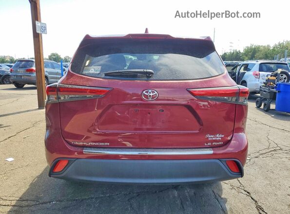 5TDBZRBH6MS130888 2021 TOYOTA HIGHLANDER Red Rear view