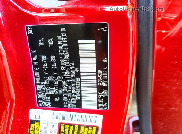 5TDBZRBH6MS130888 2021 TOYOTA HIGHLANDER Red Engine compartment view