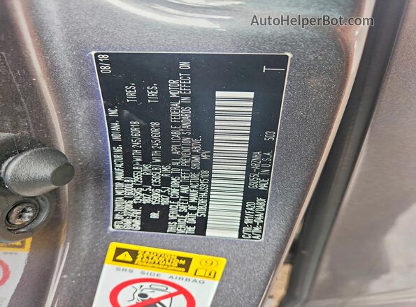 5TDBZRFH4JS915108 2018 TOYOTA HIGHLANDER Gray Շարժիչի բաժամունքի տեսք