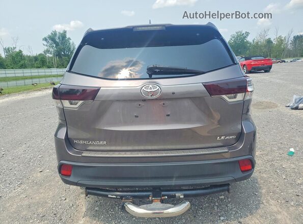 5TDBZRFH8KS966077 2019 TOYOTA HIGHLANDER Серый Вид сзади