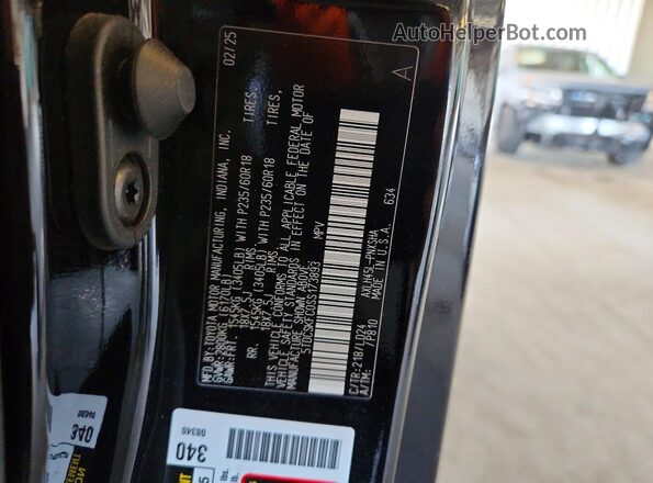 5TDCSKFC0SS173893 2025 TOYOTA SIENNA Black Панорамний вид салону 360°