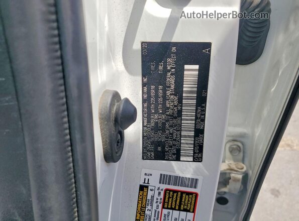 5TDCZRAH8LS013866 2020 TOYOTA HIGHLANDER White VIN կոդի պիտակի տեսք
