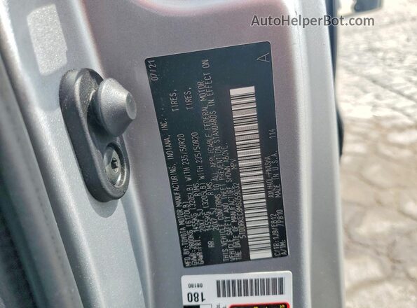 5TDDRKEC8MS059032 2021 TOYOTA SIENNA Gray Widok naklejki z numerem VIN