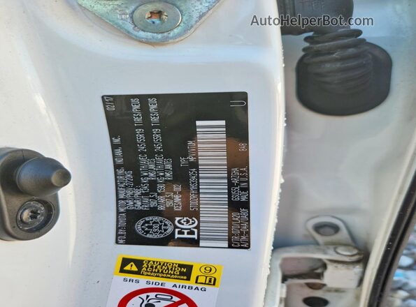5TDDZRFH1HS394254 2017 TOYOTA HIGHLANDER Белый Вид наклейки с VIN-кодом