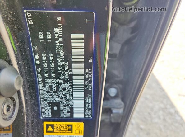 5TDDZRFH1HS431142 2017 TOYOTA HIGHLANDER Black VIN კოდის სტიკერის ხედი