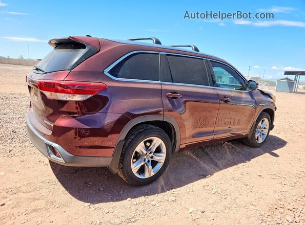 5TDDZRFH3JS875211 2018 TOYOTA HIGHLANDER Maroon Trasero derecho