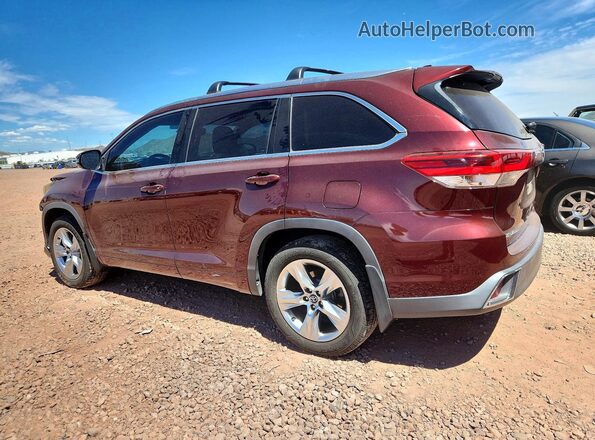 5TDDZRFH3JS875211 2018 TOYOTA HIGHLANDER Maroon Trasero izquierdo