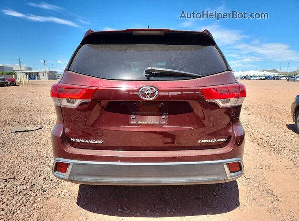 5TDDZRFH3JS875211 2018 TOYOTA HIGHLANDER Maroon Vista trasera