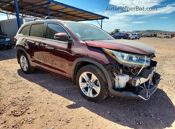 5TDDZRFH3JS875211 2018 TOYOTA HIGHLANDER Maroon Delantero derecho