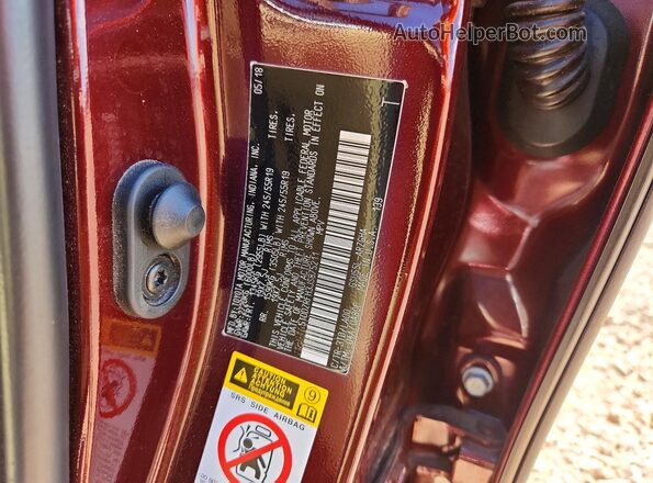 5TDDZRFH3JS875211 2018 TOYOTA HIGHLANDER Maroon Vista de la etiqueta del VIN