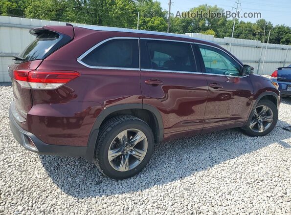 5TDDZRFH8JS499752 2018 TOYOTA HIGHLANDER Burgundy Հետևի աջ