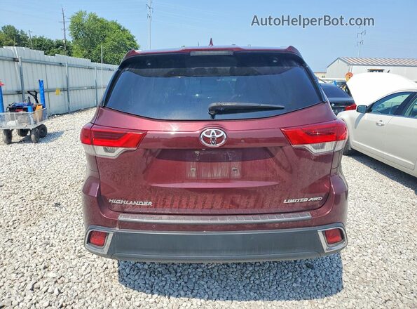 5TDDZRFH8JS499752 2018 TOYOTA HIGHLANDER Burgundy Հետևի տեսք