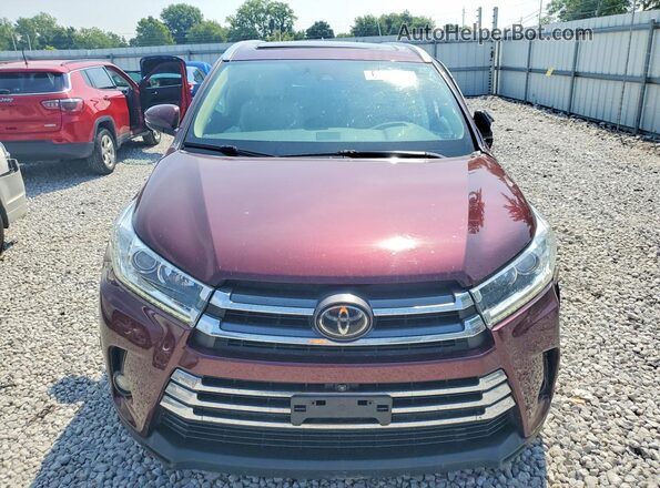 5TDDZRFH8JS499752 2018 TOYOTA HIGHLANDER Burgundy Դիմացի տեսք