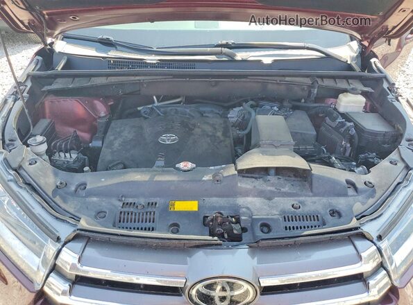 5TDDZRFH8JS499752 2018 TOYOTA HIGHLANDER Burgundy Շարժիչի բաժամունքի տեսք
