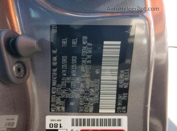 5TDERKEC7NS095350 2022 TOYOTA SIENNA Серый Вид наклейки с VIN-кодом