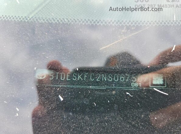 5TDESKFC2NS067507 2022 TOYOTA SIENNA Black VIN კოდის სტიკერის ხედი