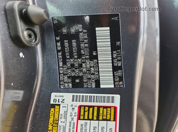 5TDESKFC8SS157708 2025 TOYOTA SIENNA Gray VIN sticker view