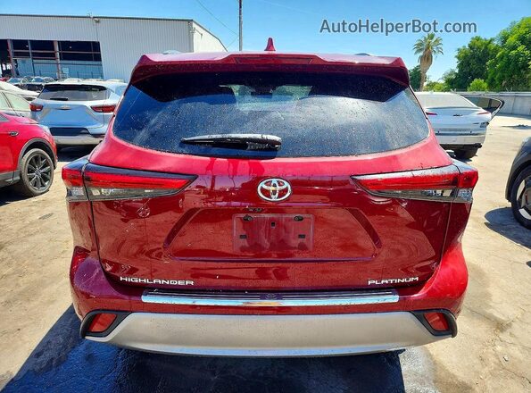 5TDFZRAH4MS053568 2021 TOYOTA HIGHLANDER Red უკანა ხედი