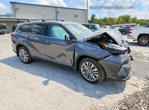 5TDFZRBH9NS229563 2022 TOYOTA HIGHLANDER Gray Delantero derecho