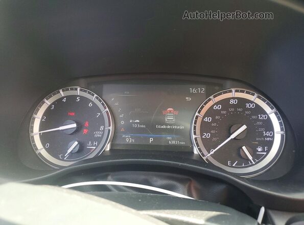 5TDGZRBH7NS569086 2022 TOYOTA HIGHLANDER White Вид щитка приладів