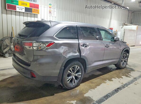 5TDJKRFH8GS239691 2016 TOYOTA HIGHLANDER Серый Задняя правая четверть