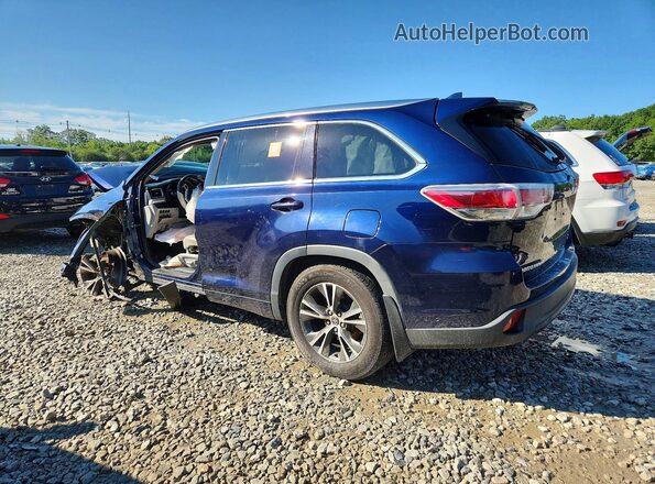 5TDJKRFH8GS267944 2016 TOYOTA HIGHLANDER Blue Rear left