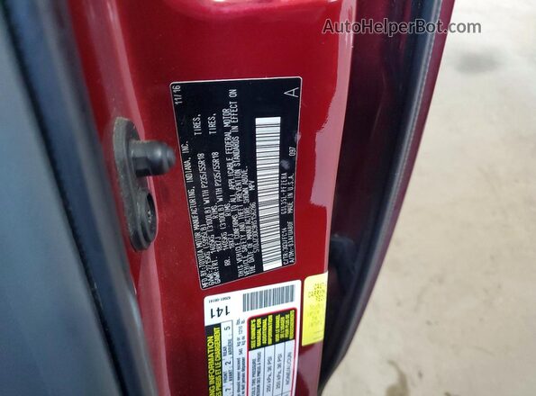 5TDJZ3DC9HS156286 2017 TOYOTA SIENNA Red VIN sticker view