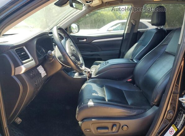 5TDJZRFH4KS592661 2019 TOYOTA HIGHLANDER Black წინა სალონის ხედი