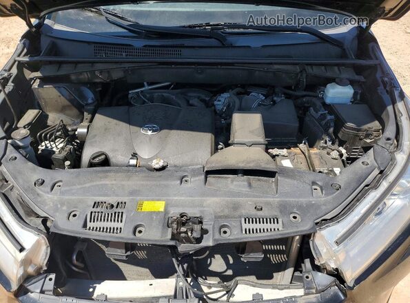 5TDJZRFH4KS592661 2019 TOYOTA HIGHLANDER Black ძრავის განყოფილების ხედი