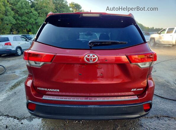 5TDJZRFH9JS833161 2018 TOYOTA HIGHLANDER Burgundy უკანა ხედი