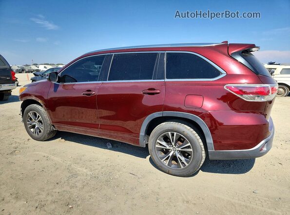 5TDKKRFH2GS170100 2016 TOYOTA HIGHLANDER Бордовый Задняя левая четверть