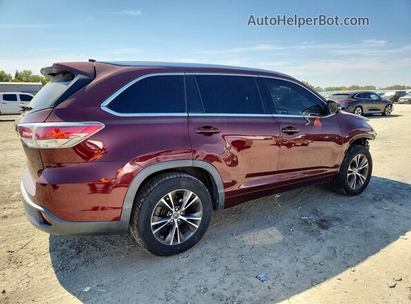 5TDKKRFH2GS170100 2016 TOYOTA HIGHLANDER Бордовый Задняя правая четверть