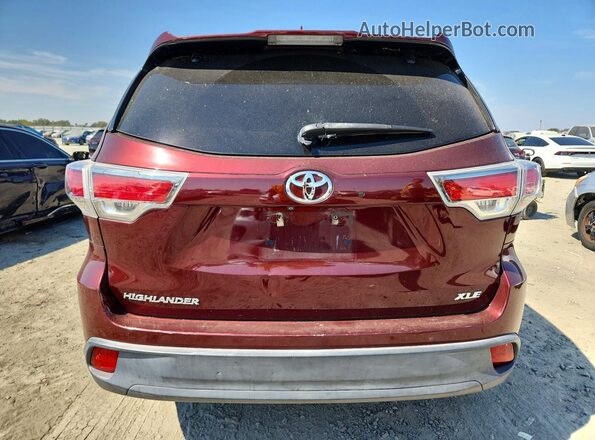 5TDKKRFH2GS170100 2016 TOYOTA HIGHLANDER Бордовый Вид сзади