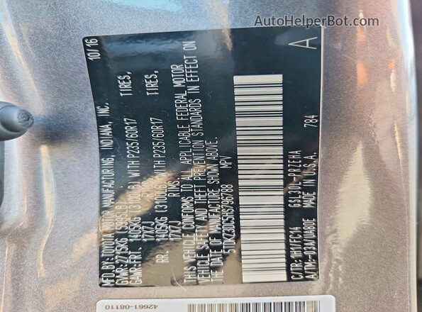 5TDKZ3DC5HS796788 2017 TOYOTA SIENNA Gray Vista de la etiqueta del VIN