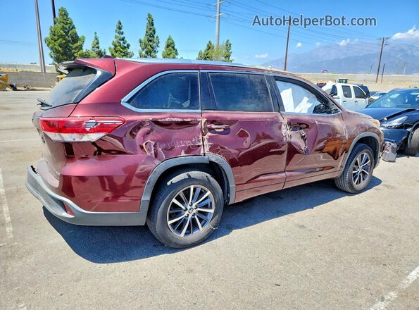 5TDKZRFH3HS222248 2017 TOYOTA HIGHLANDER Burgundy უკანა მარჯვენა